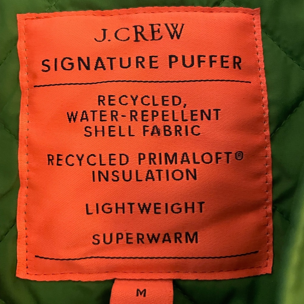 J. Crew Green Quilted Primaloft Field Jacket NWT Medium - Picture 5 of 6